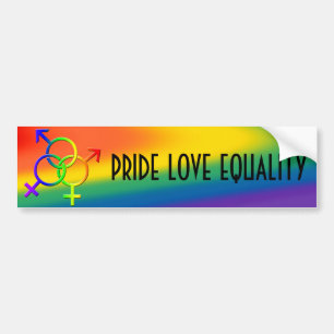 Gay Pride Bumper Sticker Same-Sex Love Stickers