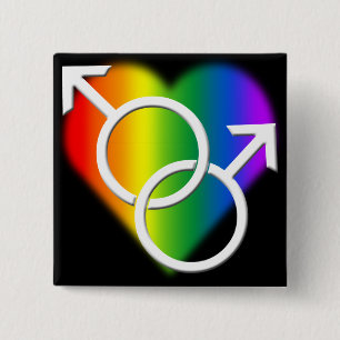 Gay Pride Buttons Same-Sex Rainbow Love Buttons