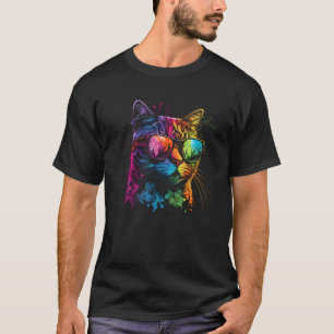 Gay Pride Cat Animal  LGBT Pride Month Cute Equali T-Shirt