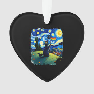 Gay Pride Cat Art Cat Starry Night Style LGBTQ Pri Ornament