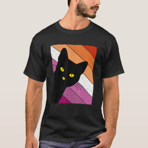 Gay Pride Cat Lesbian Rainbow Flag LGBTQ Cat Mum C T-Shirt