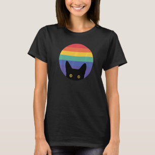Gay Pride Cat Lgbt Rainbow Stripes Pride Month Pa T-Shirt