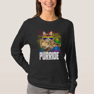 Gay Pride Cat Purride Gay Lesbian Lgbtq Lgbt T-Shirt