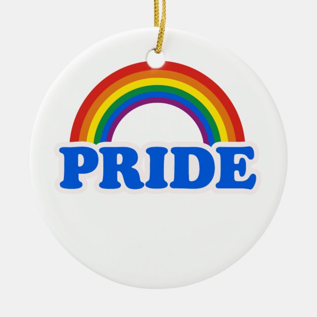 GAY PRIDE CERAMIC ORNAMENT (Front)