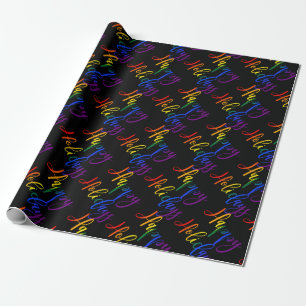 Gay Pride Christmas LGBT Rainbow Happy Holidays Wrapping Paper