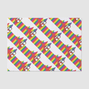 Gay Pride Christmas Tree With Penguin Couple Tissue Paper