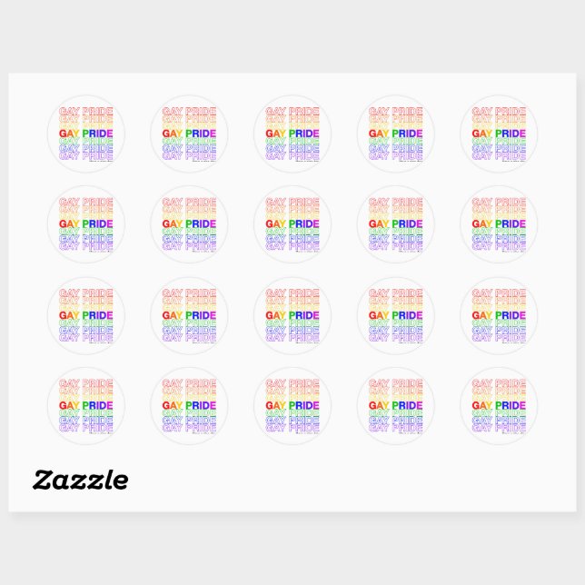 Gay Pride Classic Round Sticker (Sheet)