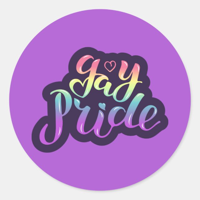 Gay Pride Classic Round Sticker (Front)