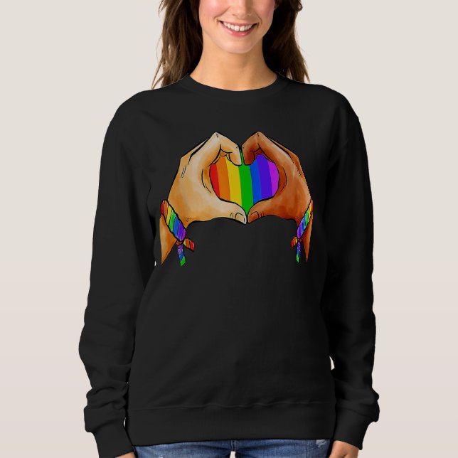 Gay Pride Clothing Lgbt Rainbow Flag Heart Lgbt Pr Sweatshirt (Front)