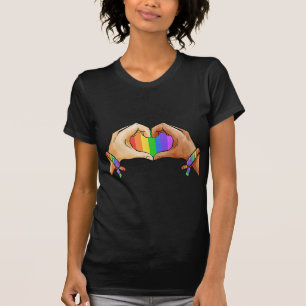 Gay Pride Clothing LGBT Rainbow Flag Heart Unity T-Shirt