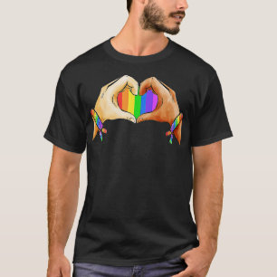Gay Pride Clothing LGBT Rainbow Flag Heart Unity T-Shirt