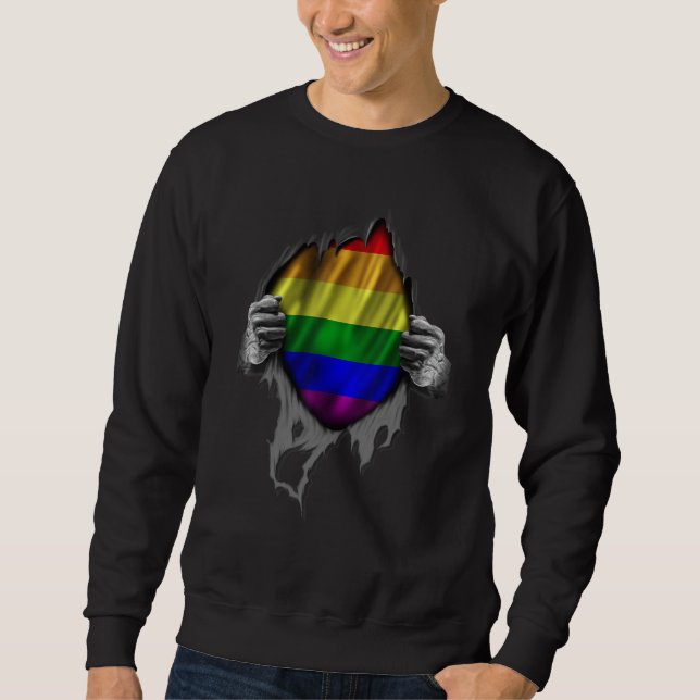Gay Pride Clothing LGBT Rainbow Flag LGBT Pride Sweatshirt (Front)