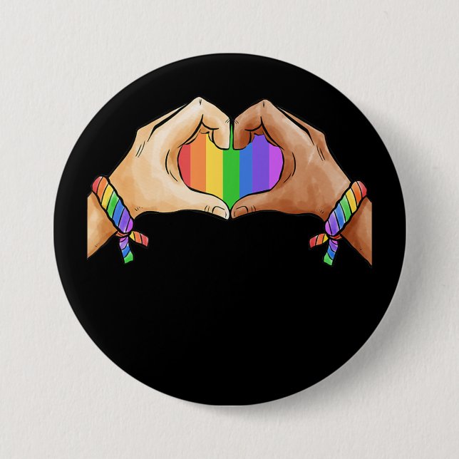 Gay Pride Clothing Lgbt Rainbow Flag T Heart 7.5 Cm Round Badge (Front)