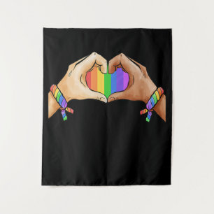 Gay Pride Clothing Lgbt Rainbow Flag T Heart Tapestry