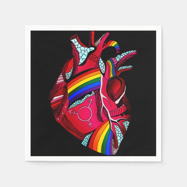 Gay Pride Clothing LGBT Rainbow Flag T shirt Tee H Napkin (Front)