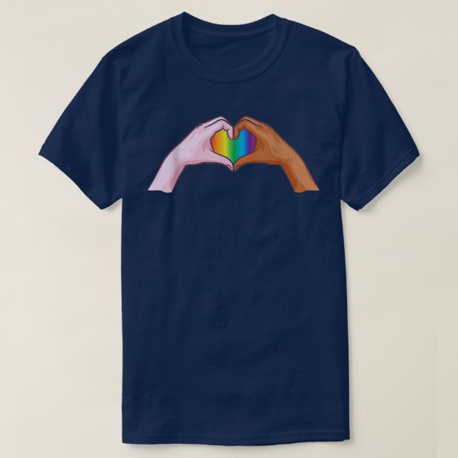 Gay Pride Clothing LGBT Rainbow Flag T Tee Heart U (Design Front)