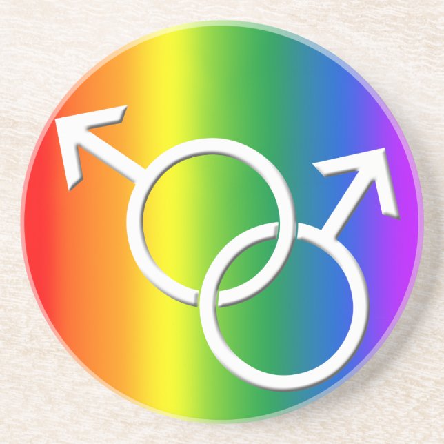 Gay Pride Coaster Custom Gay Pride Drink Coasters (Front)