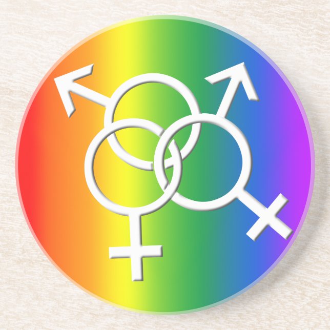 Gay Pride Coaster LGBT Pride Rainbow Drink Coaster (Front)