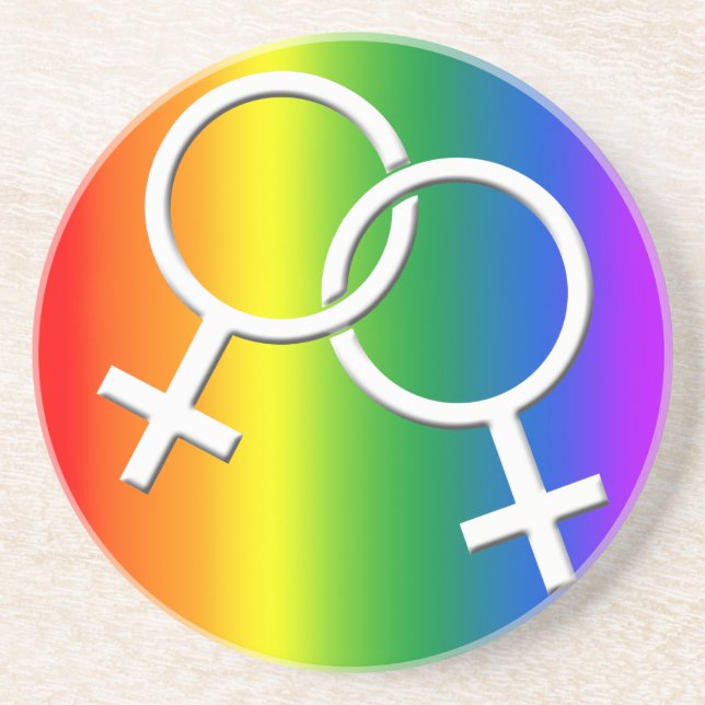 Gay Pride Coaster Rainbow Gay Pride Drink Coasters (Front)