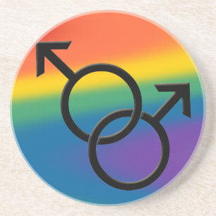 Gay Pride Coasters Rainbow Love Drink Coasters
