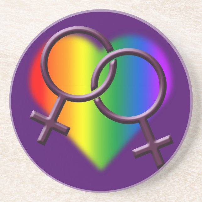 Gay Pride Coasters Rainbow Love Drink Coasters (Front)