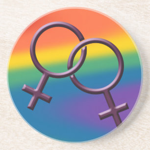 Gay Pride Coasters Rainbow Love Drink Coasters