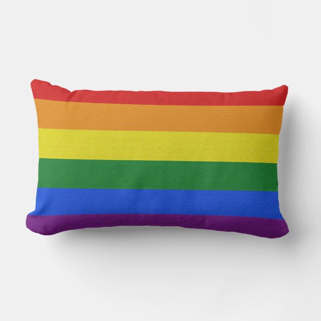 Gay pride colour  Lumbar Pillow (Front)