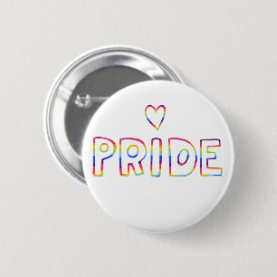 GAY PRIDE Colourful Rainbow Heart  6 Cm Round Badge
