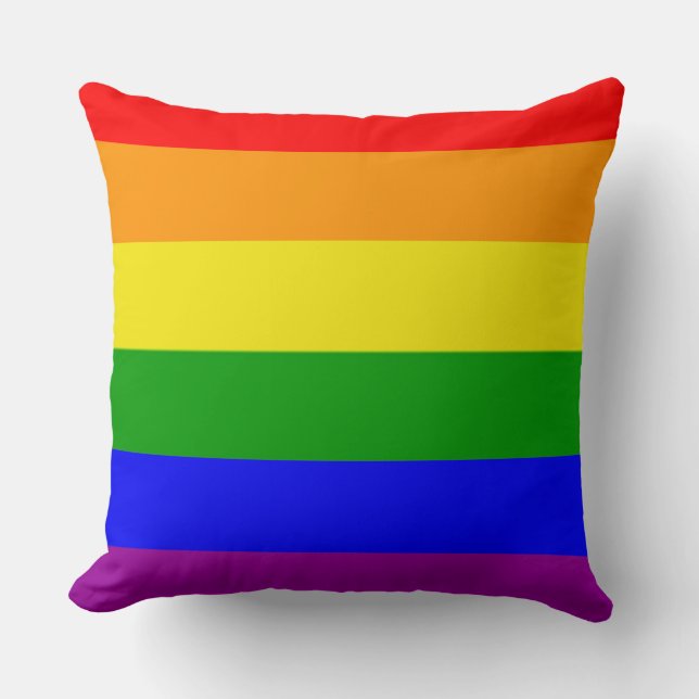 Gay Pride Colours Rainbow Flag Cushion (Front)