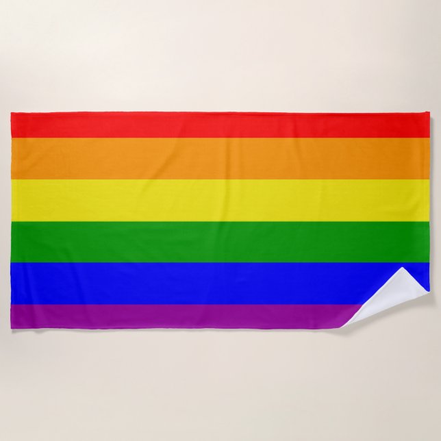 Gay Pride Cool Rainbow flag Pride Beach Towel (Front)