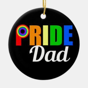 Gay Pride Dad LGBTQ Father's Day Ceramic Ornament