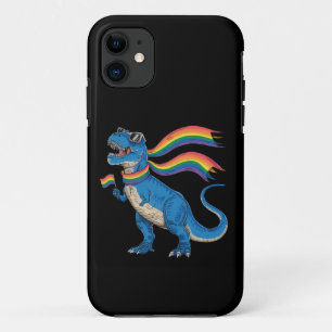 Gay Pride Dino Trex Rainbow Flag Lgbt Ally  iPhone 11 Case