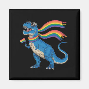 Gay Pride Dino Trex Rainbow Flag Lgbt Ally  Magnet