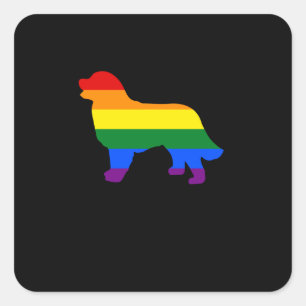 Gay Pride Dog Bernese Mountain Dog Gay Pride Dog Square Sticker