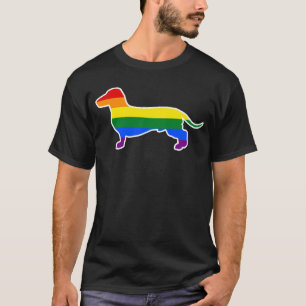Gay Pride Dog Clothes Dachshund LGBT Doggy Mum T-Shirt