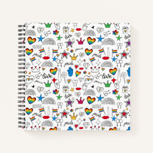 Gay Pride Doodle Pattern Notebook
