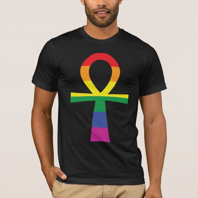 Gay Pride Egyptian Ankh T-Shirt (Front)