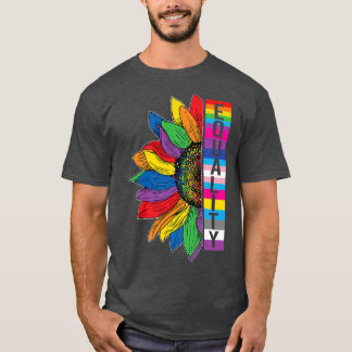 Gay Pride Equality LGBT Sunflower Rainbow LGBTQ Eq T-Shirt