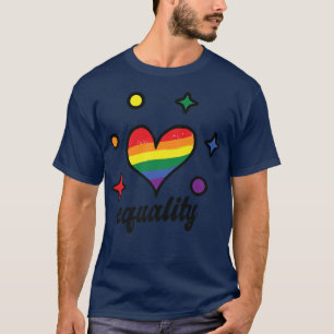 Gay Pride Equality of Heart Rainbow Flag Pride mon T-Shirt