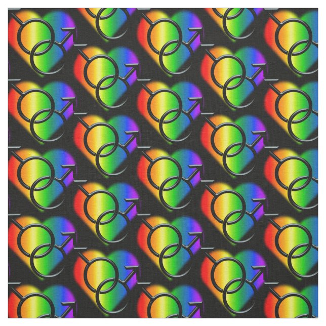 Gay Pride Fabric Rainbow Man Love Fabric (Swatch)