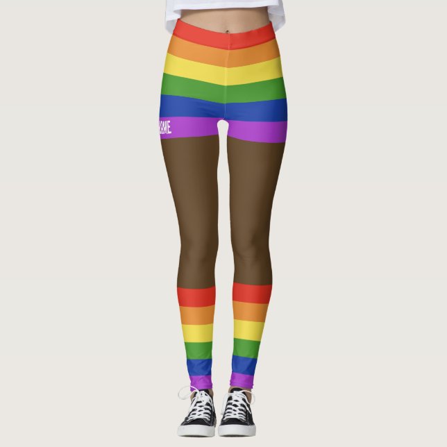 Gay Pride Faux Shorts & Legs  Leggings (Front)