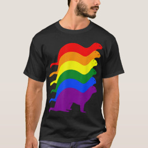 Gay Pride Ferret LGBT Rainbow Flag Awareness  T-Shirt