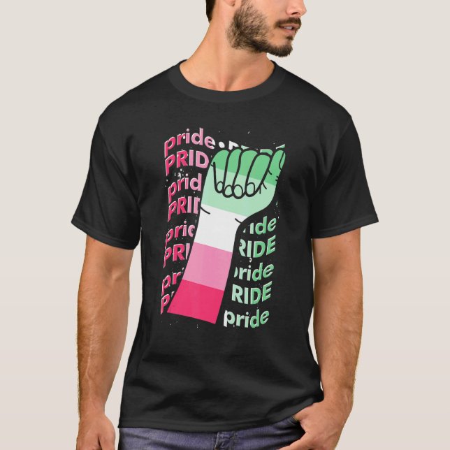 Gay Pride Fist Abrosexual Flag Pride Month Lgbt Ab T-Shirt (Front)