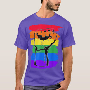 Gay Pride Fist Rainbow Flag LGBTQ Queer Pride Mont T-Shirt