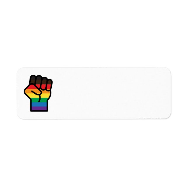 Gay Pride Fist Return Address Label (Front)