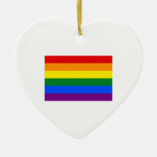 Gay Pride Flag Ceramic Tree Decoration