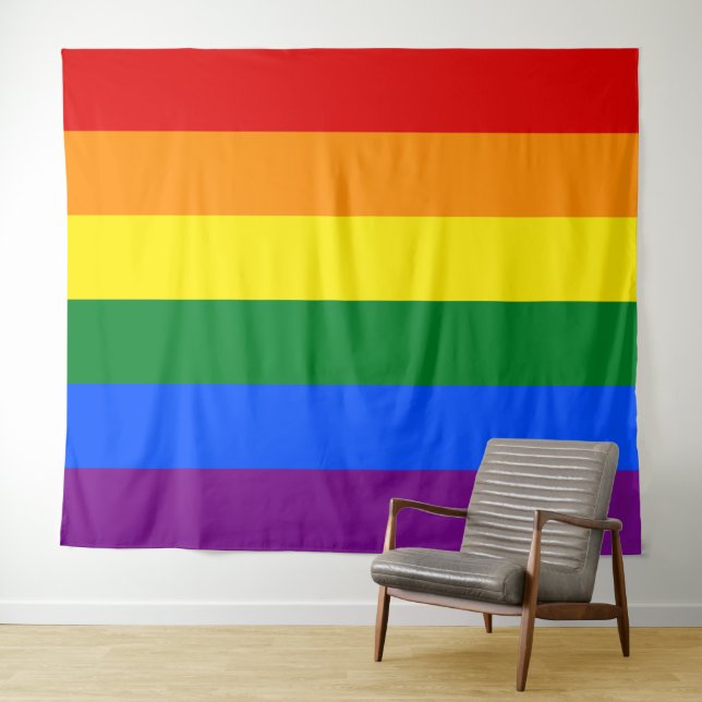 Gay Pride Flag Extra Large LGBT Tapestry (In Situ (Horizontal))