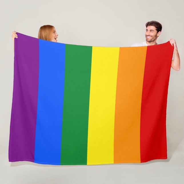 Gay Pride Flag Fleece Blanket (In Situ)