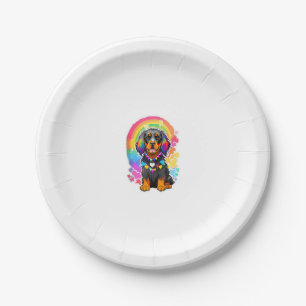 Gay Pride Flag Gordon Setter Dog Lover Rainbow Pri Paper Plate