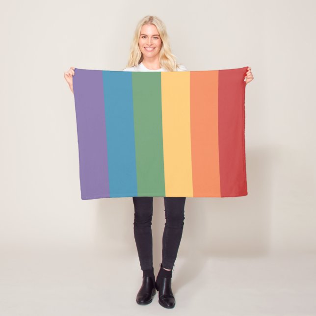 Gay Pride Flag Heathered Fleece Blanket (In Situ)